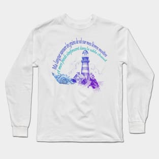 French Summer Beach Quote In Blue Long Sleeve T-Shirt
